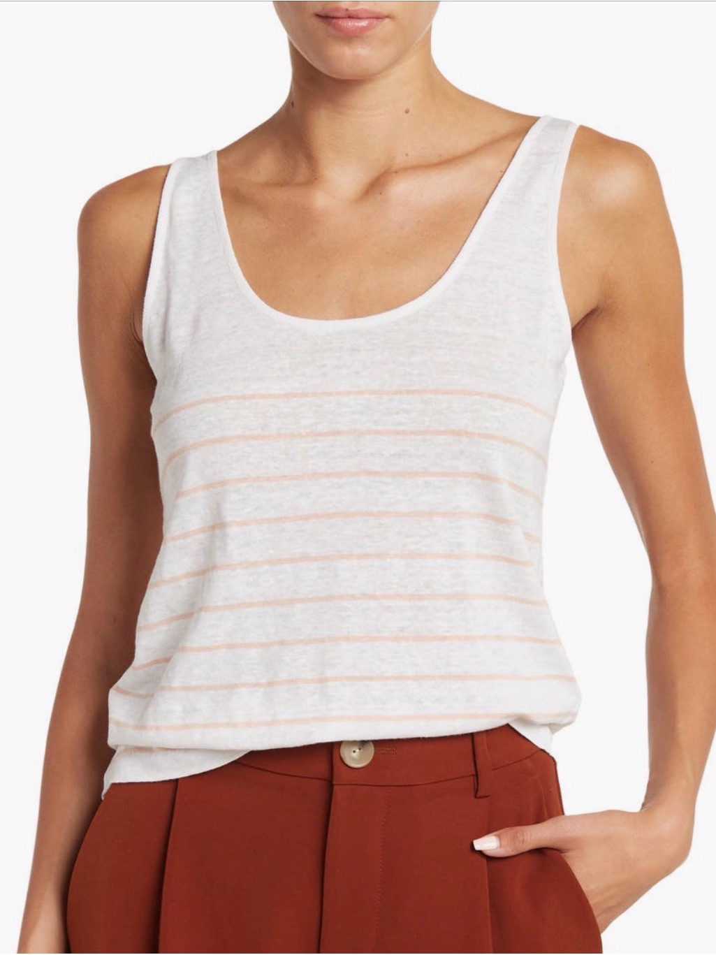 Vince Breton Striped Scoop Neck Tank Top